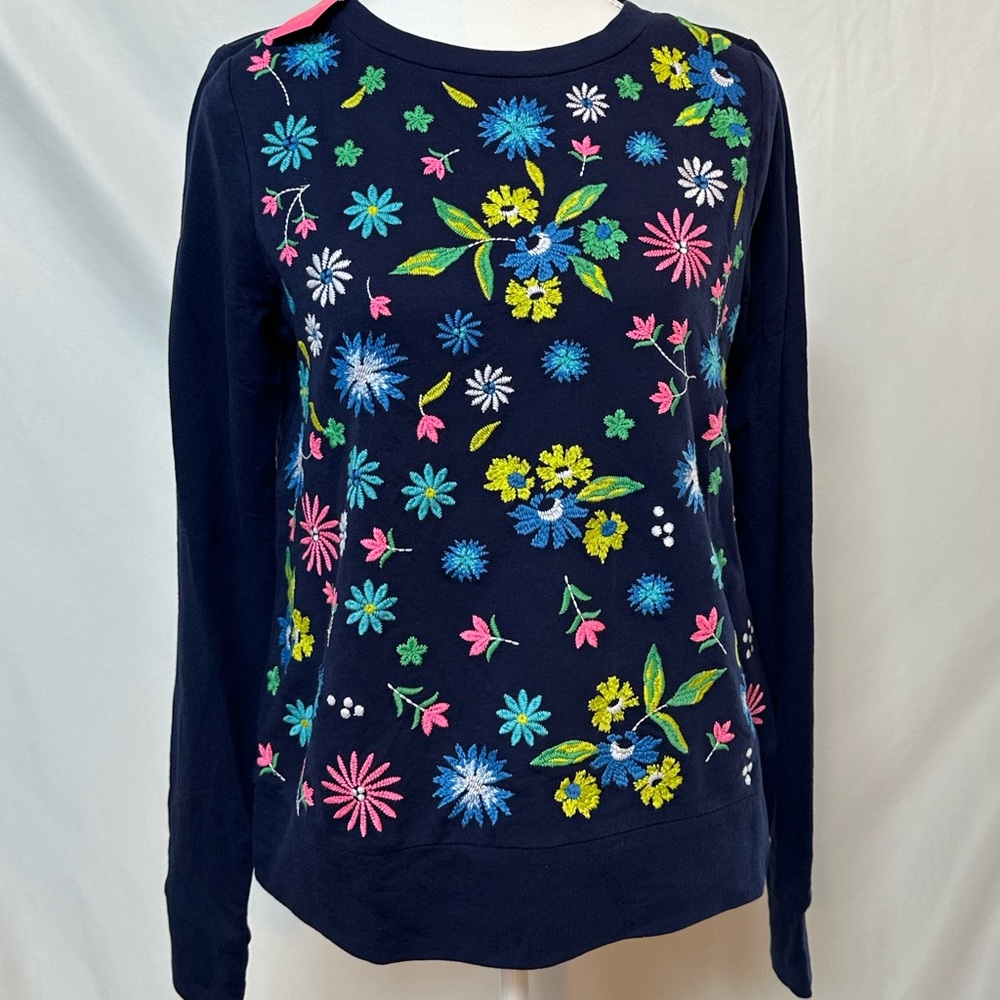 Lily Pulitzer Rami Sweatshirt in True Navy embroidery